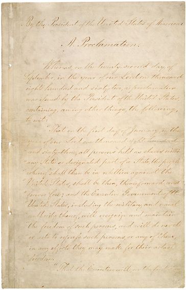 image title: Emancipation Proclamation